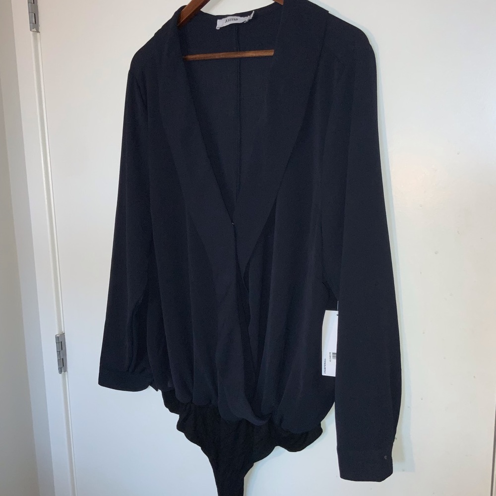 Navy Blouse Bodysuit